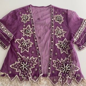 Megan Park Purple Beaded Topper